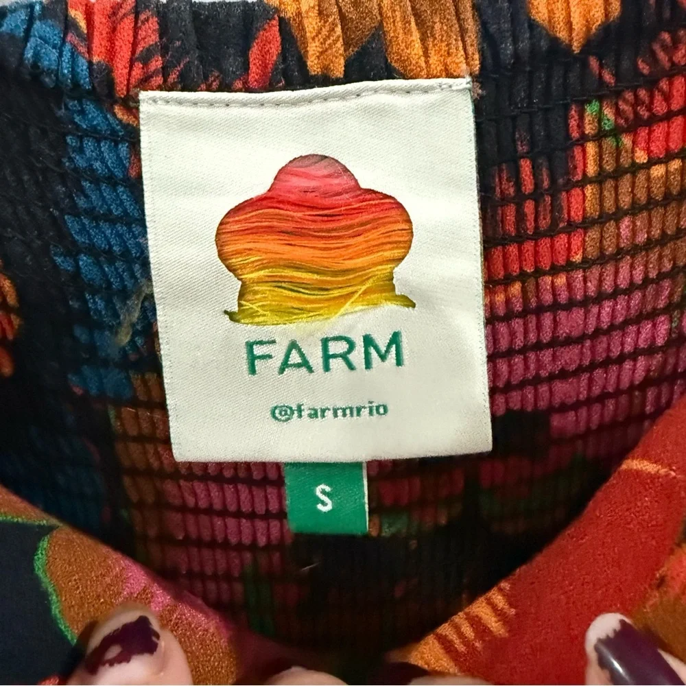 Farm Rio Dress Colorful Flowers Midi